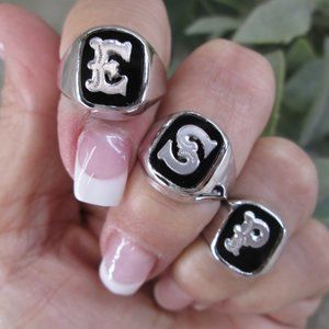 Men's/Boy's 925 Sterling Initial Signet Ring> Monogram,Initial, Men's ring, 925